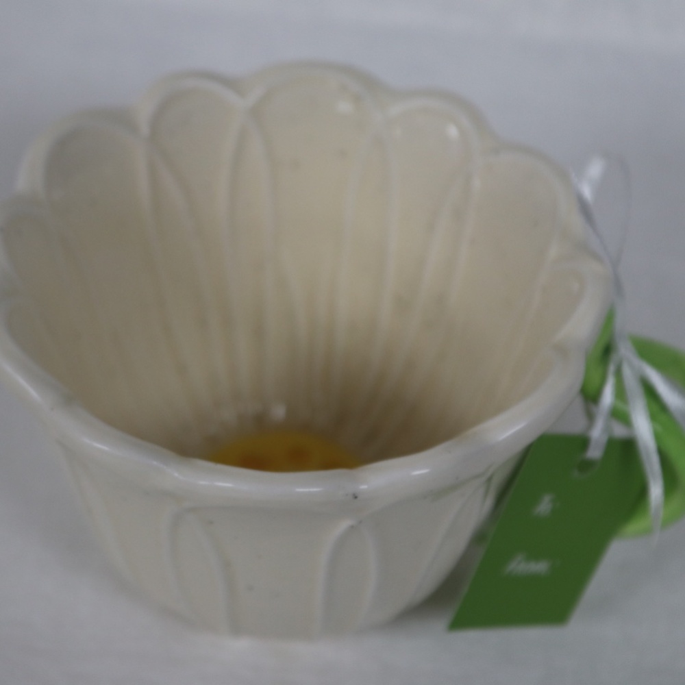 LANG by Design Group FLOWER SHAPED COFFEE MUG HAND PAINTED - 8oz. - CREAM - NEW